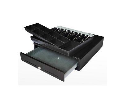 AZ001CTM12 CD30 01 L Caja Registradora de Dinero Custom America Negra – Metálica para Punto de Venta POS