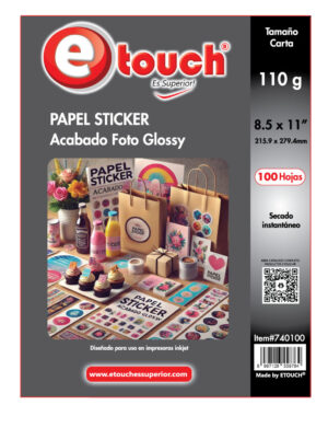 PAPEL FOTO ADHESIVO ETOUCH 100 HOJAS9 (1) PAPEL FOTO STICKER CARTA, 100 HOJAS ETOUCH®
